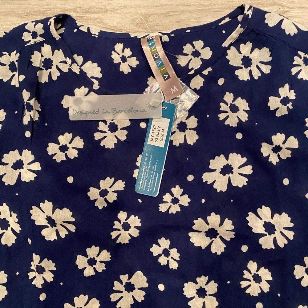 VIVANTE casual printed long sleeve beach resort vacation style coverup/M - Picture 8 of 9